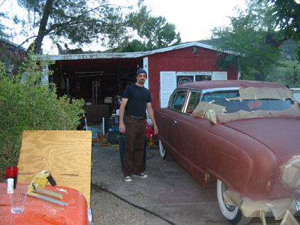 Peeling off the tape.