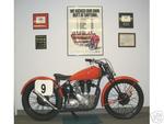 1948 BSA YB34, 500cc single. Rigid frame, girder front end. It has a '47 gas tank, with a beer holder built into the tank!