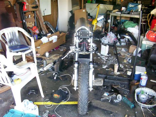 Front view, sans fender.