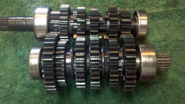 Finally reassembled. The shafts will get reinstalled into the case on new bearings.