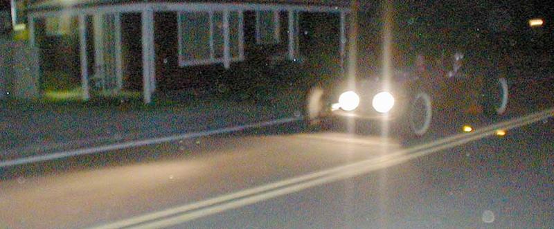 ...but I think the idea comes across anyway - a night full of passes back and forth on our own personal neighborhood drag strip.