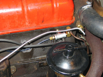 Hokey-ass plumbing for oil & water gauges. 