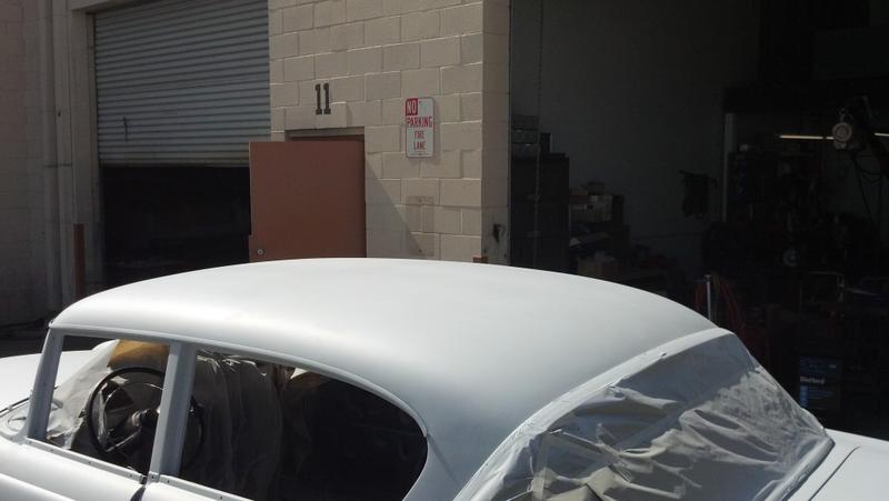 Formerly dented roof smoothed out