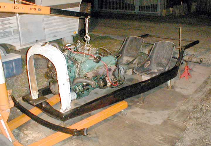 Frame moves under my power for last time to front driveway.