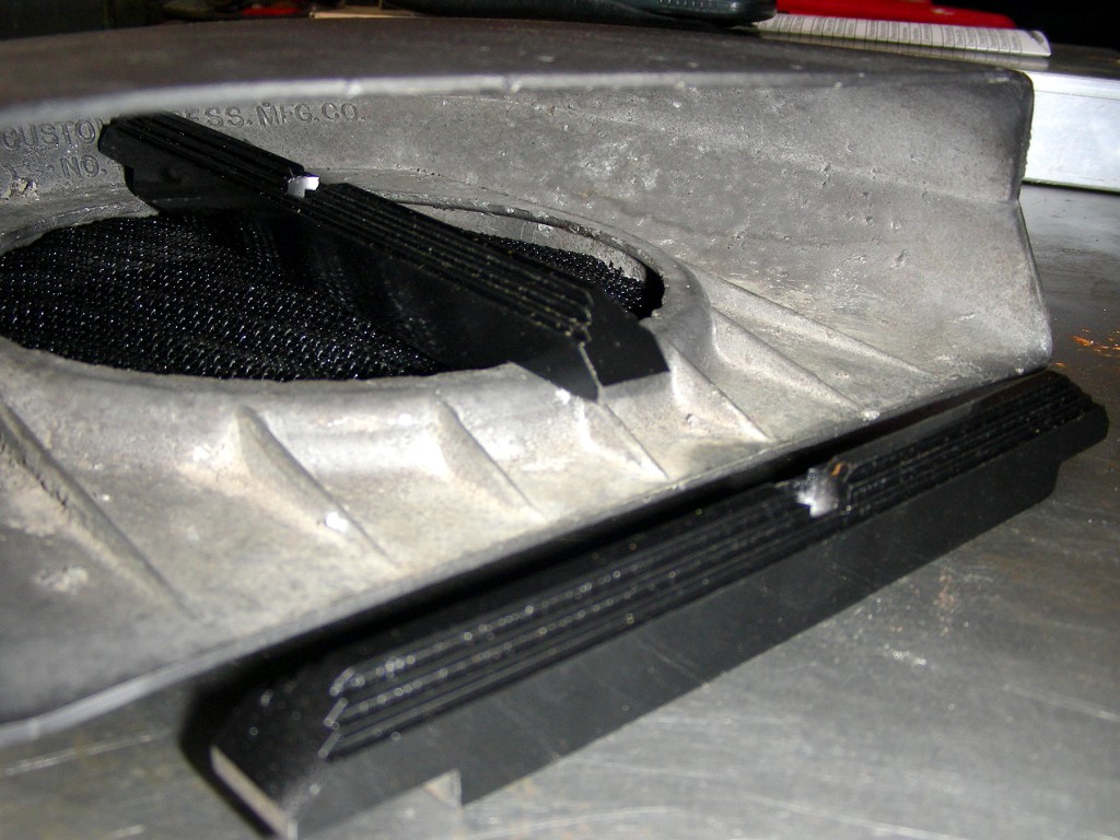 Finished scoop hold-downs.