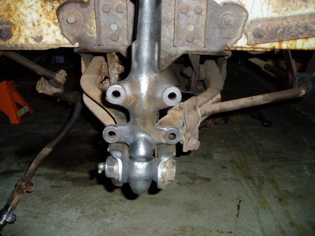 3-28-2006. Front spindle mount and bushings cleaned up.