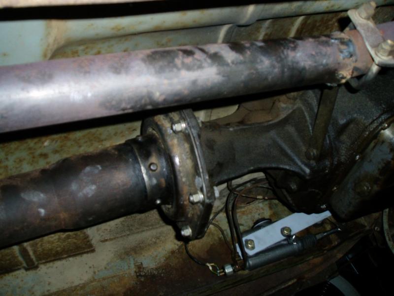 Sun 4/8/06. Torque tube & transmission mated back up.