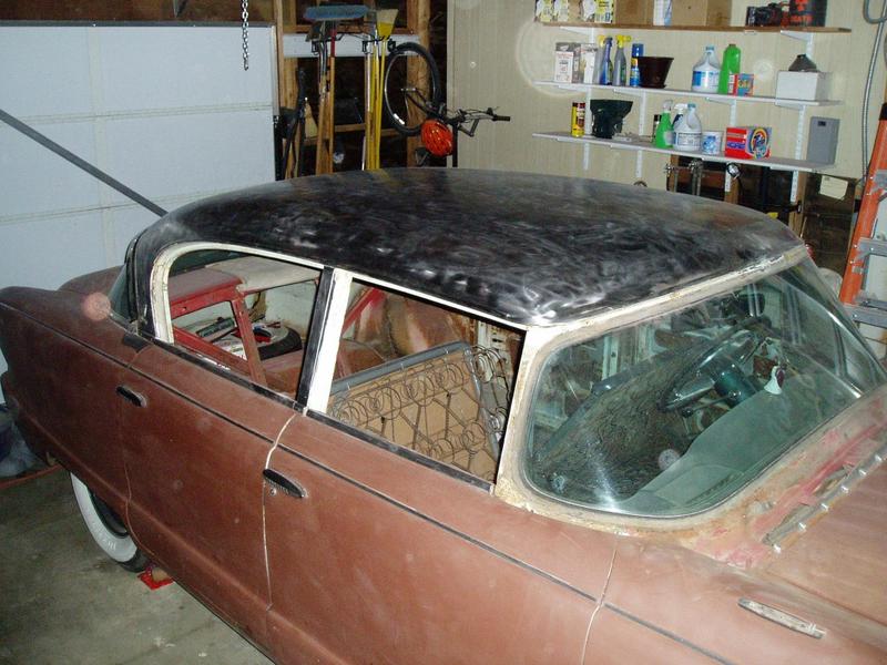 Sunday 4/29/2007. The roof is down to bare metal thanks to Norton Abrasives Rapid Strip pads.