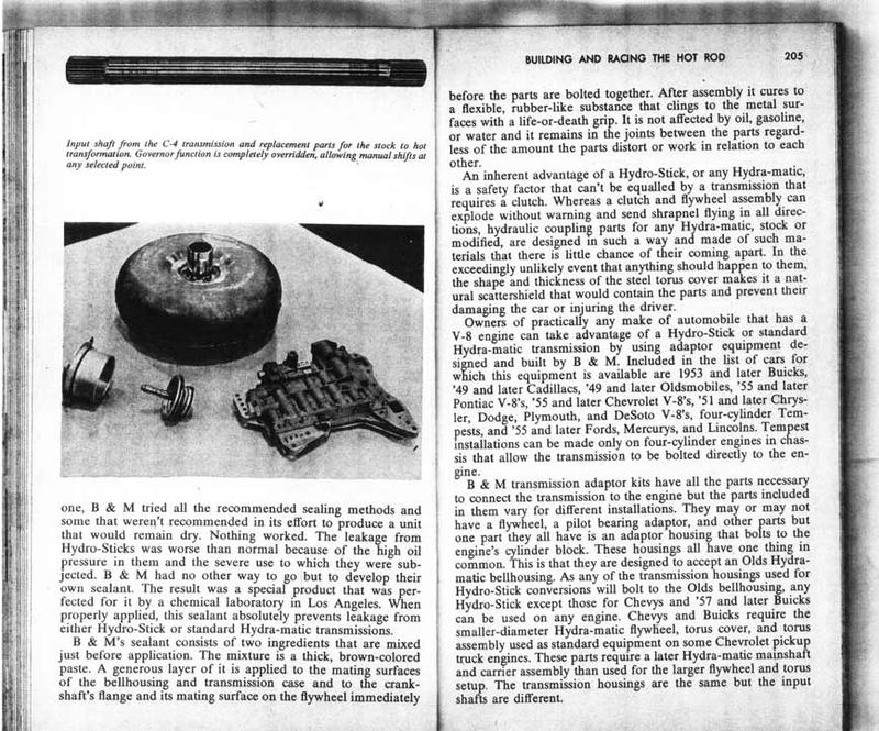 Page 9. Here is the clincher - Chevys that used Hydramatics had a smaller diameter torus and flywheel and a different input shaf