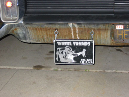Wheel Tramps club plate.