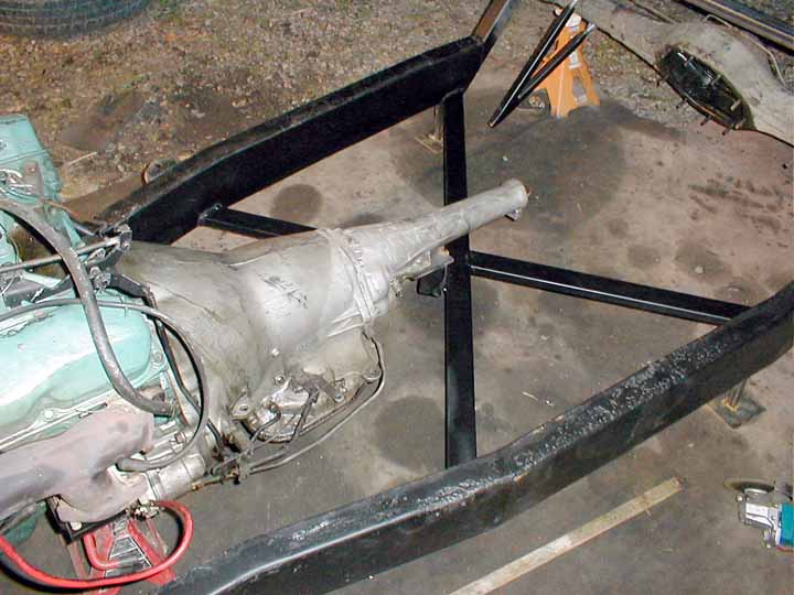 Cab crossmember and first of three trans mounts in.