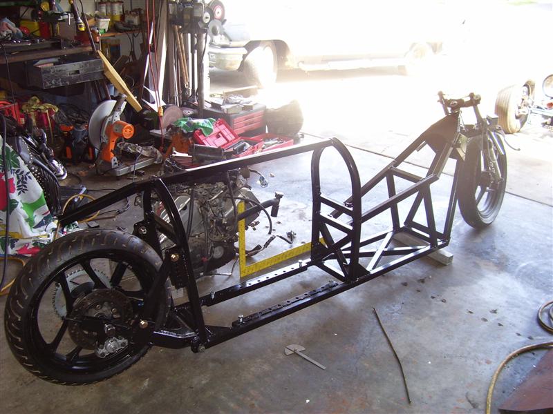 Basic frame started. I made the swing arm also.