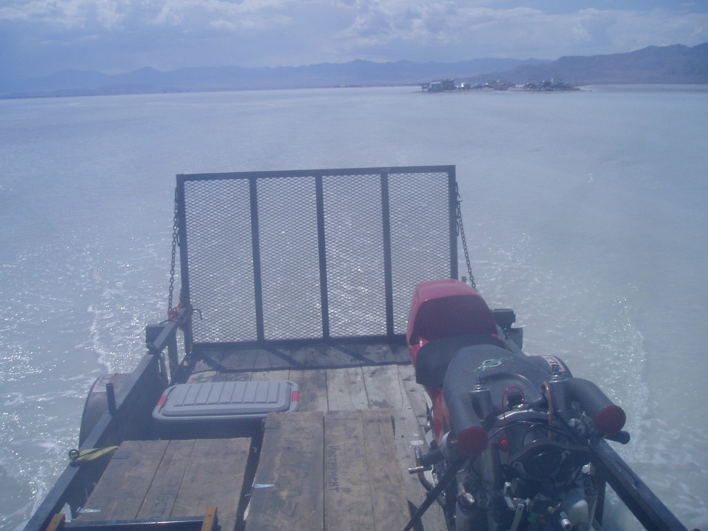 The wake from the trailer