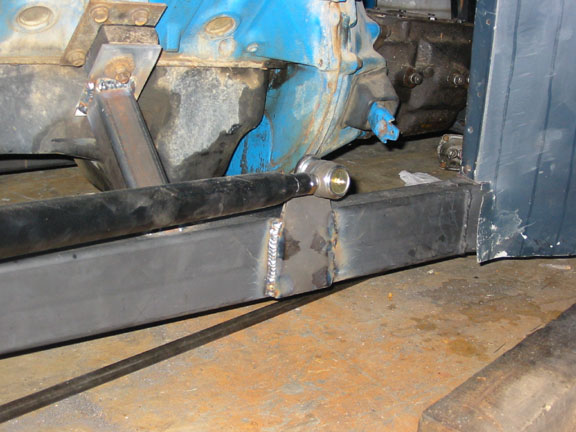 Welded on the radius rod brackets. I had to weld end plugs on the radius rods because the threads were messed up. Then I tapped 