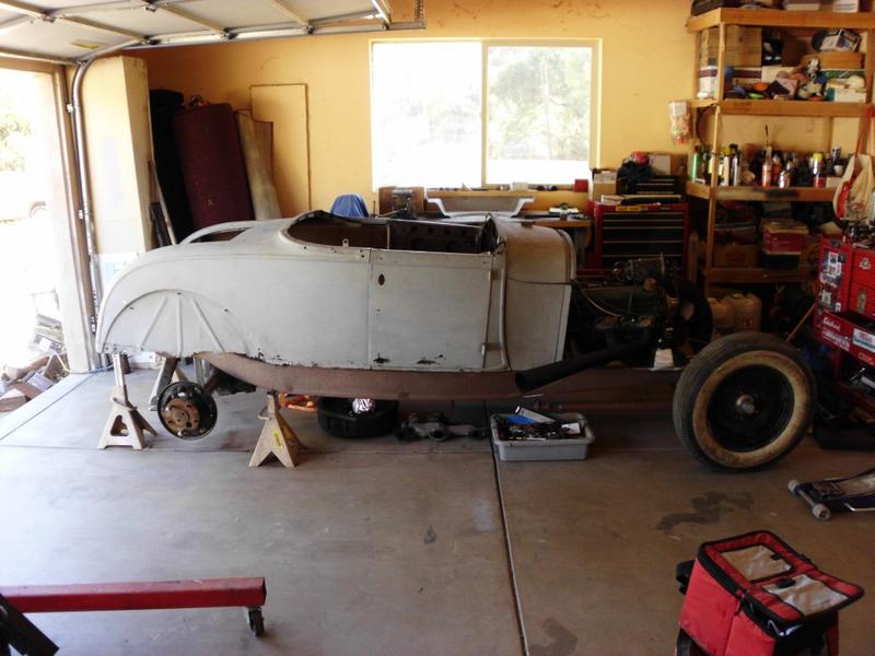 trial fit on car.have to cut fear floor out to fit frame