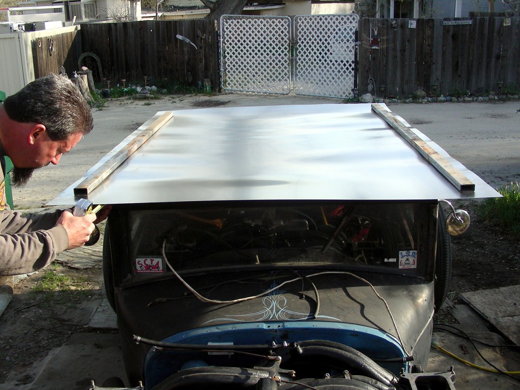 Sheet cut to basic length. Layout begins.