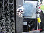 Well shit, I had to stick a skull on the Ford somewhere!  That's the horn relay mounted to the right side of the radiator.