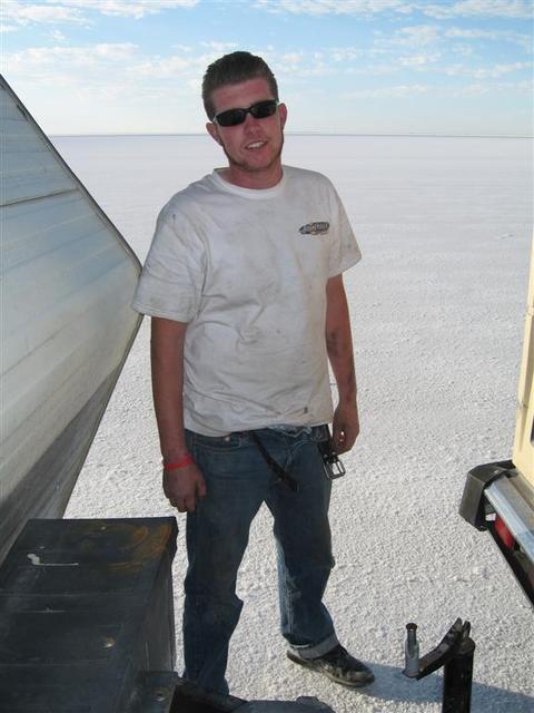 Watering the trailer hitch.