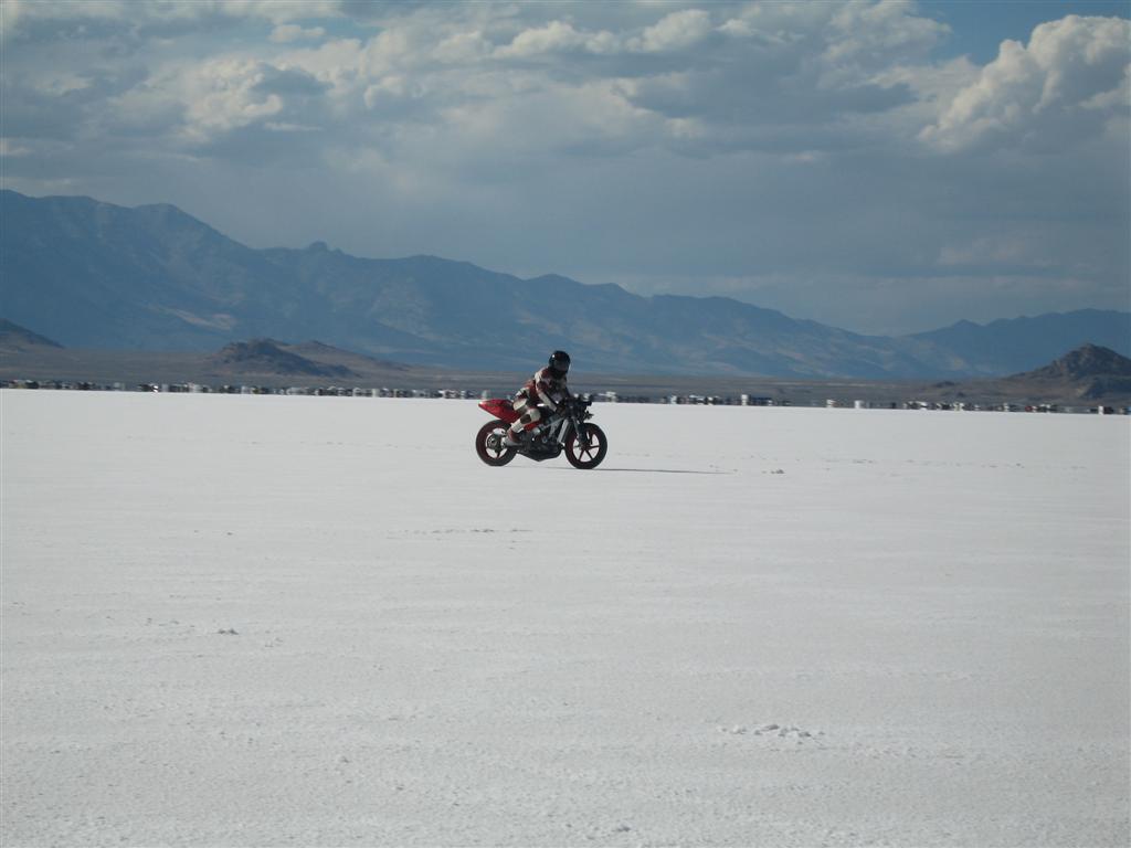 Slowing down for the ride off the course.