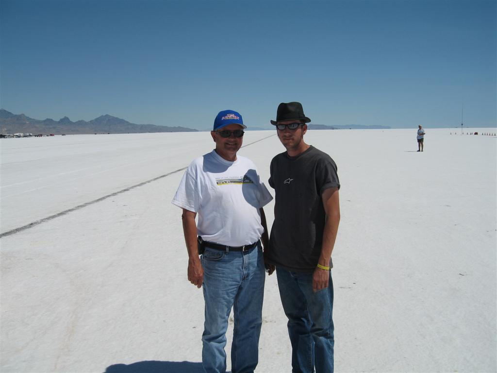 With my dad at the starting line.