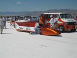 Burkland Streamliner. The fastest vehicle of the meet. Ran a little over 400 MPH.