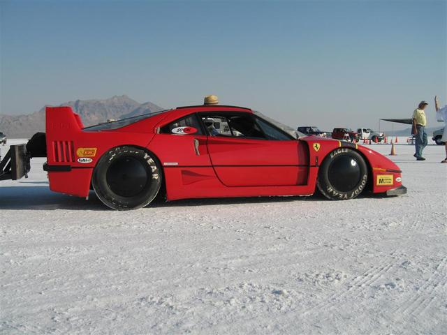 F40 on the salt. Neat! I think they missed a 217 record by only a few MPH.