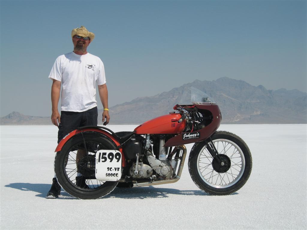 TätMätt and his 1948 BSA YB34. He's got 4 Bonneville records with this bike.