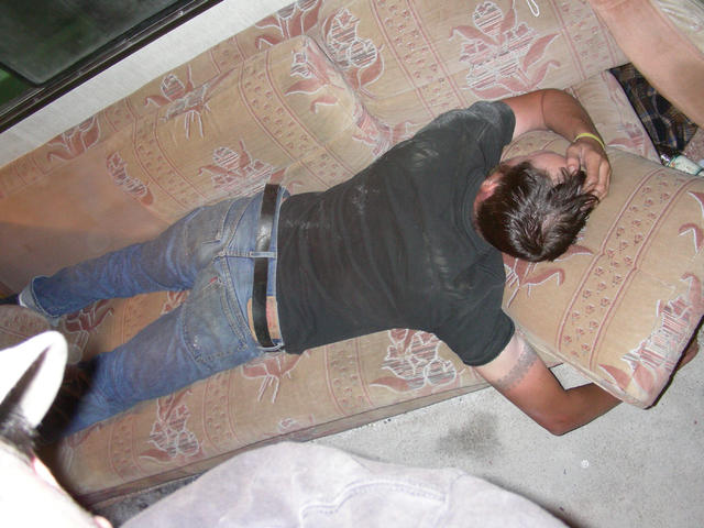 Mikey looks how most of us felt on the way home.