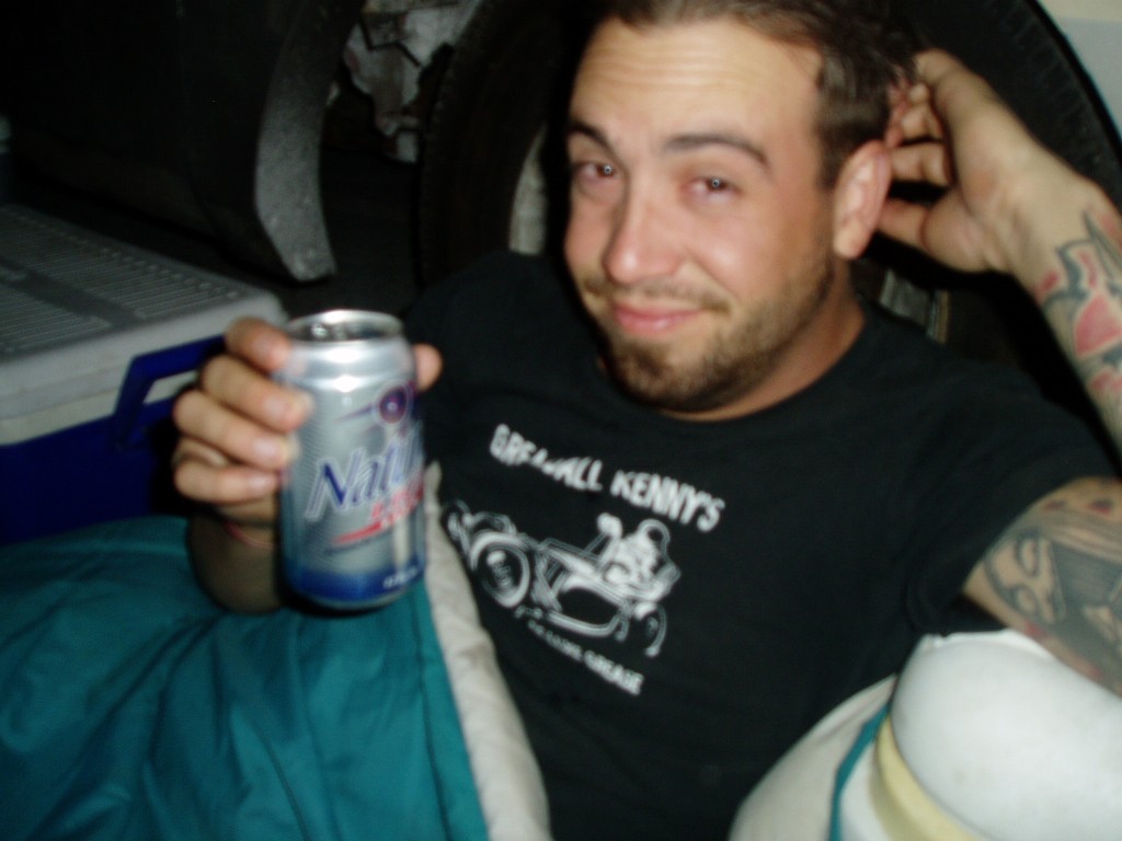 Ryan drinks a night cap.