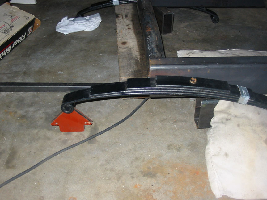 These are the leaf springs that I am going to use for the quarter-elliptical front end. They are from a trailer supply store.