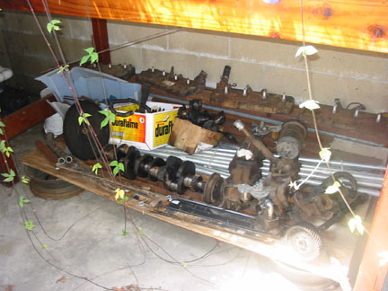 Next day, picked up a crank, flywheel, cam, 2 sets of 8BA heads, 2 intakes with fuel pumps, 4 waterpumps, genny, pistons & c