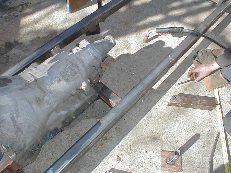 Trans mount is done. Motor mounts shown being fabbed.