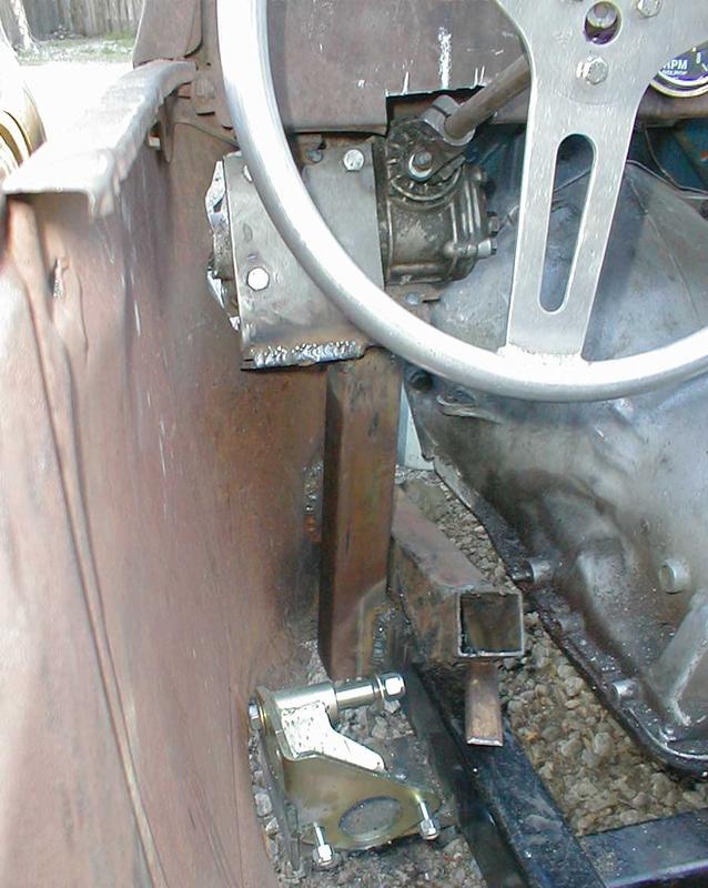 Here's another angle of the steering setup and brake pedal/master cylinder bracket.